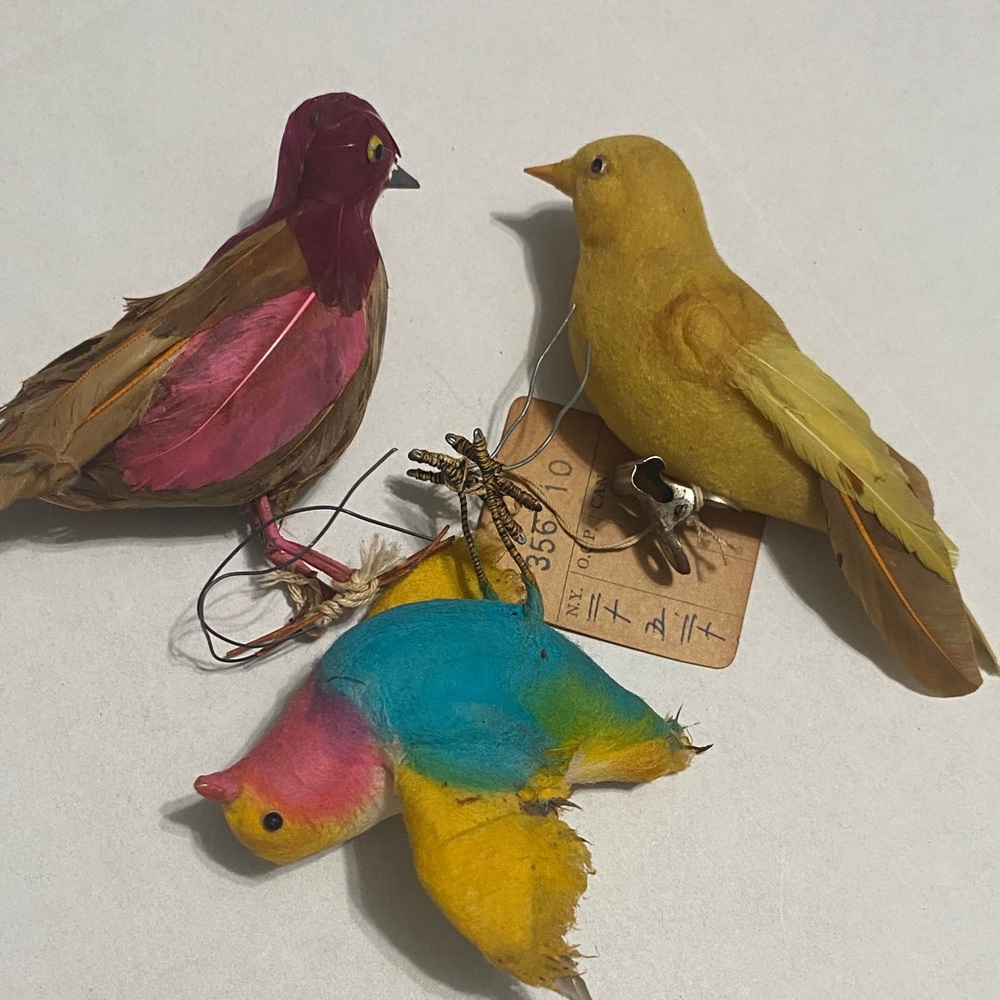 Vintage cotton spun birds (lot # 1)